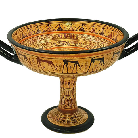 Greek Geometric Pottery Kylix 13cm height, Ship in the middle