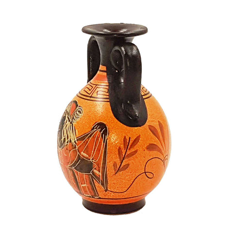 Greek Amphora 13cm,Ceramic Vase,shows Goddess Hera - ifigeneiaceramics