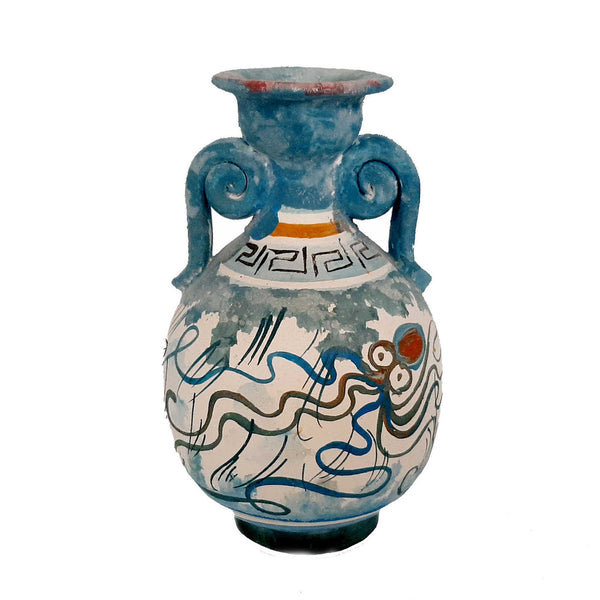Greek Pottery Pot 13,5cm,Minoan Art Painting - ifigeneiaceramics