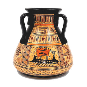 Greek Pottery Vase  15cm ,Geometric Art Painting
