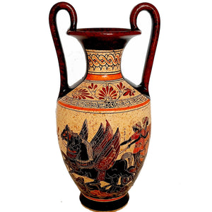 Greek Pottery Amphora Vase 35cm,Paris abducts Helen - ifigeneiaceramics