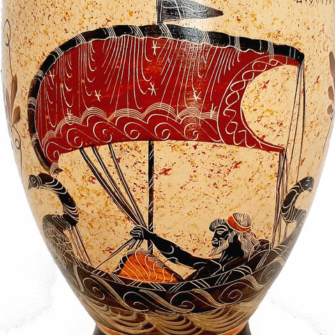 Greek Pottery Amphora Vase 35cm,Paris abducts Helen - ifigeneiaceramics