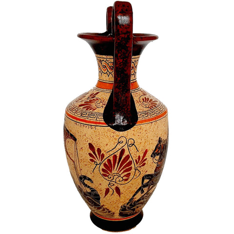 Greek Pottery Amphora Vase 35cm,Paris abducts Helen - ifigeneiaceramics