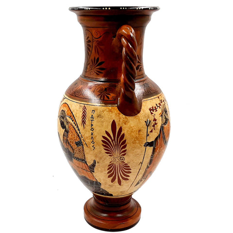 Greek Pottery Vase Amphora 36cm,Showing Achilles and Patroclus - ifigeneiaceramics
