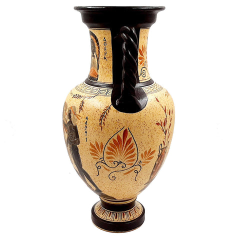 Greek Pottery Vase Amphora 36cm,Showing Goddess Artemis,Apollo and Adonis - ifigeneiaceramics