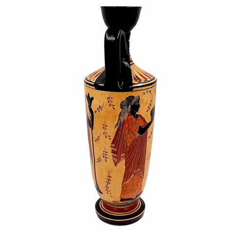 Greek Pottery Vase,Lekythos 35cm,showing Olympian Gods from Greek Mythology - ifigeneiaceramics