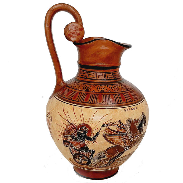 Greek Rhodian Oinochoe,Pottery Vase 26cm,Phaethon and Goddess Aphrodite - ifigeneiaceramics