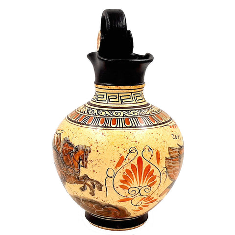 Greek Jar, Rhodian Oinochoe 26cm,Phaethon,God Zeus,Leda,Swan - ifigeneiaceramics