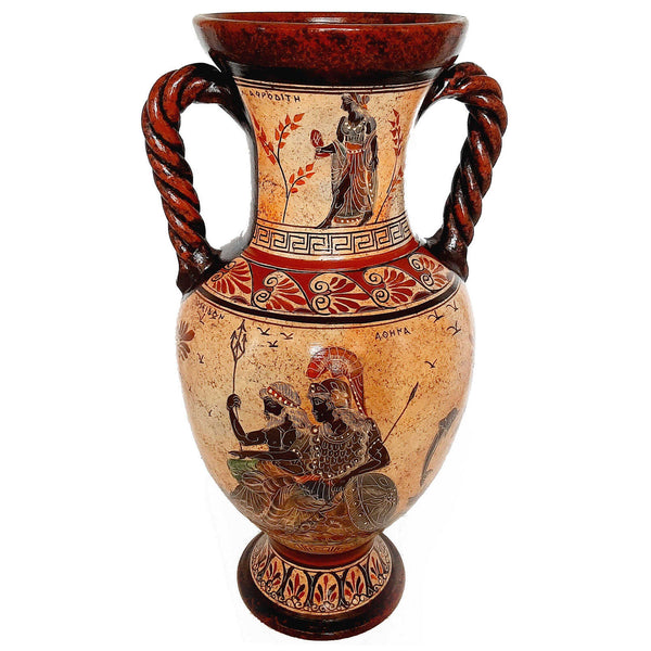 Greek Vase Amphora 43cm,Multicoloured,God Dionysus with Satyrs - ifigeneiaceramics