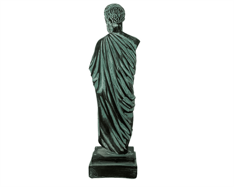 Hippocrates Statue ,The father of Medicine, Green Plaster Cast Sculpture 24,5cm