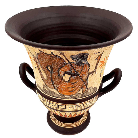 Krater 26cm,Ancient Greek Pottery,Showing Classroom Situatuions and Triton - ifigeneiaceramics