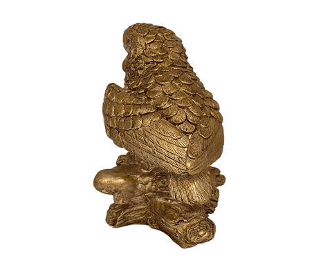 Κουκουβάγια σε ξύλο Άγαλμα,Χάλκινη Πατίνα ,Γύψινο Γλυπτό Εκμαγείο 16,5cm