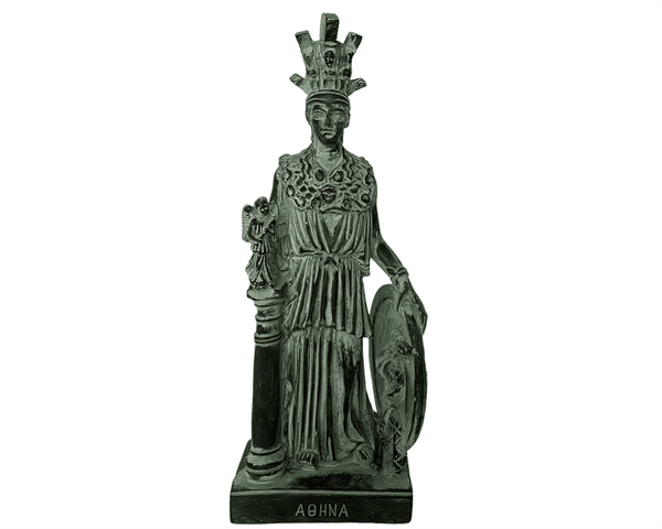 Άγαλμα Παλλάς Αθηνάς, Ελληνίδα Θεά, Πράσινο Γύψινο Γλυπτό 26,5 εκ.