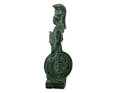 Statue de Pallas Athéna, déesse grecque, sculpture en plâtre vert 26,5 cm