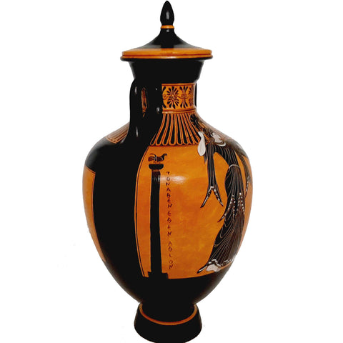 Panathenaic Black figure Amphora 39cm,shows Goddess Athena - ifigeneiaceramics