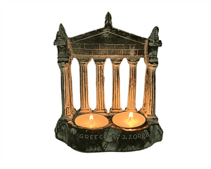 Parthenon Facade Statue ,8 Columns Doric order,Plaster Replica Scuplture Candlestick 14cm
