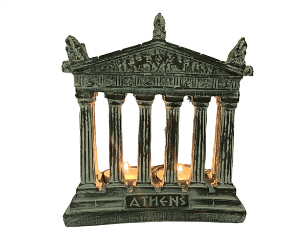 Άγαλμα Πρόσοψης Παρθενώνα,8 στήλες Δωρικού ρυθμού,Γύψινο αντίγραφο Γλυπτό Κηροπήγιο 14cm