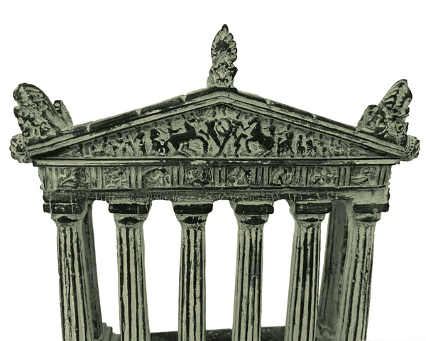 Άγαλμα Πρόσοψης Παρθενώνα,8 Κίονες δωρικού ρυθμού,Γύψινο αντίγραφο γλυπτό 14cm