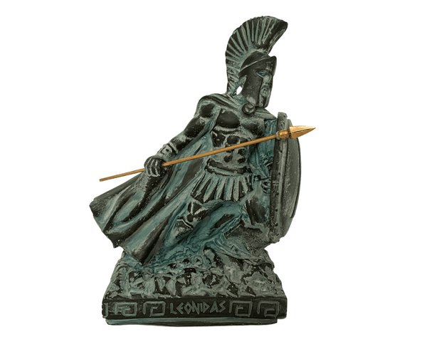 Γύψινο γλυπτό 17 εκ., Άγαλμα του Λεωνίδα, του Βασιλιά της Σπάρτης, με το δόρυ του