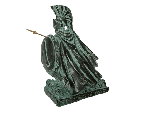 Sculpture en plâtre 20 cm,Statue de Léonidas, le roi de Sparte, avec sa lance