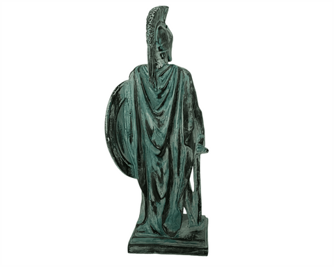 Sculpture en plâtre 25,5cm,Statue du roi de Sparte Léonidas avec épée et bouclier