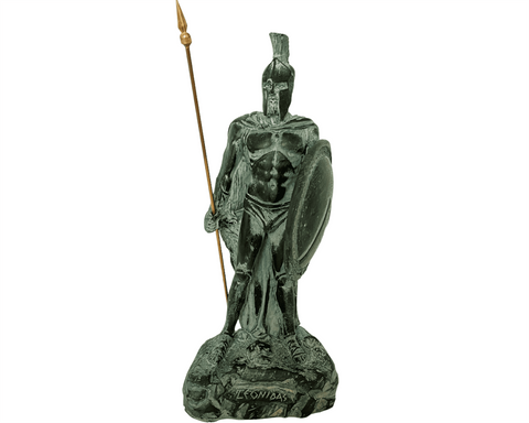 Plaster Sculpture 26cm,Statue of King Leonidas with spear and shield