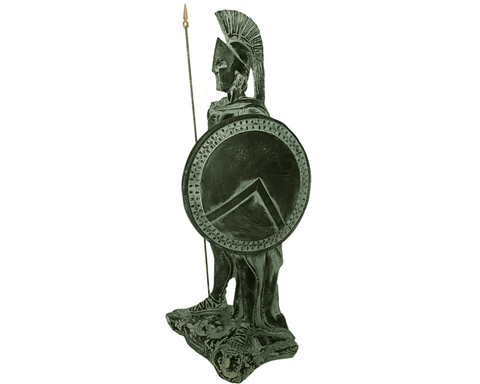 Γύψινο γλυπτό 36cm,Άγαλμα Βασιλιά Λεωνίδα με δόρυ και ασπίδα