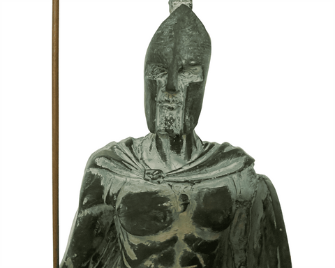 Γύψινο γλυπτό 36cm,Άγαλμα Βασιλιά Λεωνίδα με δόρυ και ασπίδα