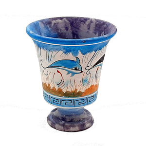 Pythagorean cup,Greedy Cup 11cm ,Minoan Art painting - ifigeneiaceramics