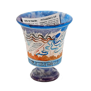 Pythagorean cup,Greedy Cup 11cm ,Minoan Art painting - ifigeneiaceramics