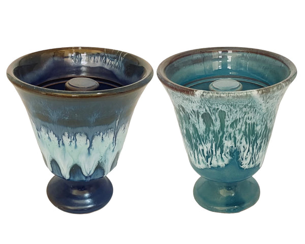 Pythagorean Greedy Cups 11cm, set of 2 conteporary designs blue shades