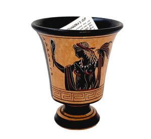 Pythagorean cup,Greedy Cup 11cm,Black Figure painting, shows Goddess Aphrodite - ifigeneiaceramics