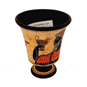 Pythagorean cup,Greedy Cup 11cm ,Shows God Dionysus - ifigeneiaceramics