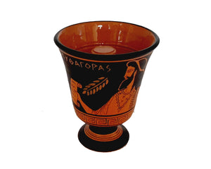 Coupe pythagoricienne, Coupe gourmande vitrée 11 cm, Poterie à figures rouges, Montre Pythagore