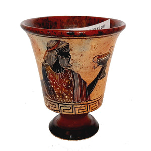 Pythagorean cup,Greedy cup 11cm,Multicolored,Showing God Dionysus - ifigeneiaceramics