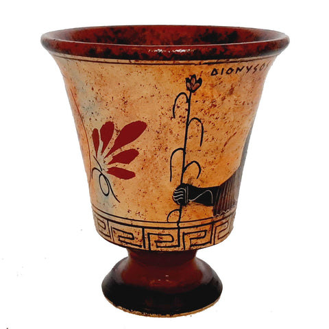 Pythagorean cup,Greedy cup 11cm,Multicolored,Showing God Dionysus - ifigeneiaceramics