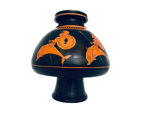 Psykter à figures rouges 25 cm, vase pour refroidir le vin, réplique du musée de la poterie grecque