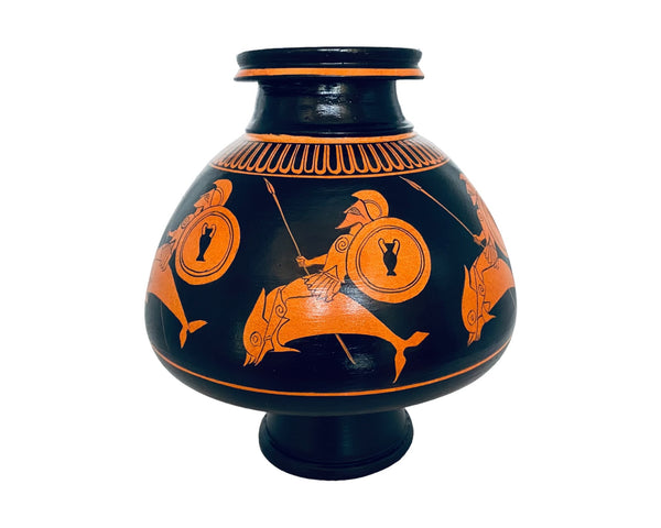 Red Figure Psykter 25cm,vase for cooling wine,Greek Pottery Museum Replica
