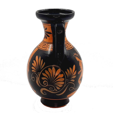 Red figure Pottery Amphora 17cm,Runners from Ancient Olympics - ifigeneiaceramics