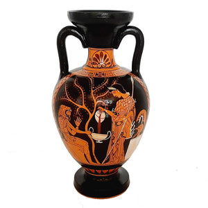 Red figure Pottery Vase 22cm,Hercules with Goddess Athena - ifigeneiaceramics