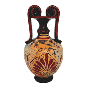 Set of 2 multicolor vases 13,5cm,Ancient  Greek Pottery,Shows God Dionysus and Goddess Aphrodite - ifigeneiaceramics