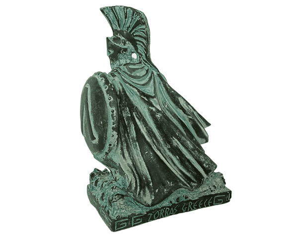 Statue de Léonidas, le roi de Sparte, sculpture en plâtre vert 16,5 cm