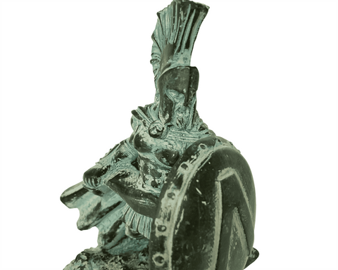 Statue of Leonidas ,the King of Sparta ,Green Plaster Sculpture 16,5cm