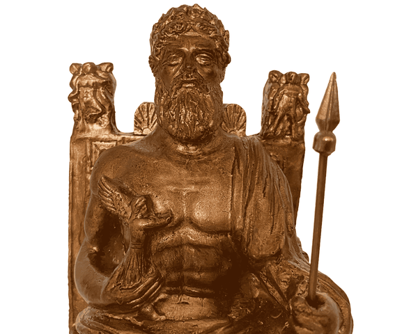 Statue of Zeus at Olympia,Bronze Painted ,Greek Sculpture Plaster Cast Museum Reproduction 28,5cm
