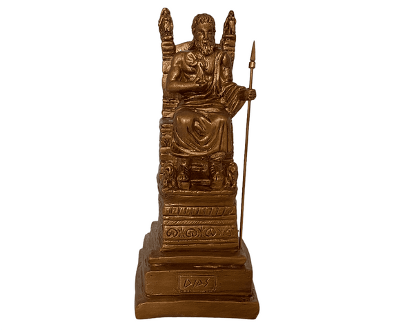 Άγαλμα του Δία στην Ολυμπία, Χάλκινο Ζωγραφισμένο, Γύψινο γλυπτό 20,5 εκ.