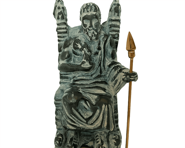 Άγαλμα του Δία στην Ολυμπία,Πράσινο Βαμμένο ,Γύψινο Γλυπτό Εκμαγείο 20,5cm