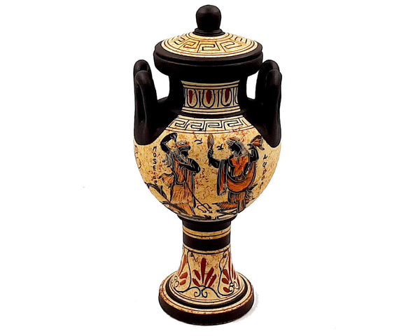 Wedding Lebes 25cm,Ancient Greek Pottery Vase,Shows Olympian Gods - ifigeneiaceramics